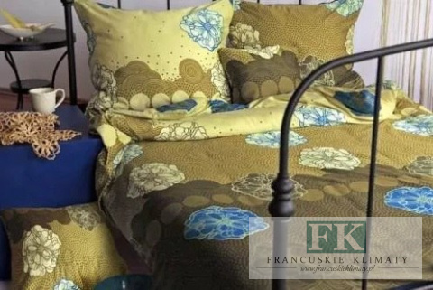 POŚCIEL 160X200 NIEBIEKIE KWIATY 100% BAWEŁNA