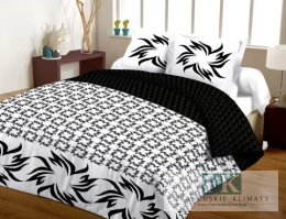 POŚCIEL BIEL-CZERŃ 160X200 100% BAWEŁNA SATYNOWA