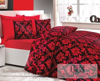 POŚCIEL BLACK & RED 160X200 100% BAWEŁNA