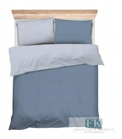 POŚCIEL DWUSTRONNA" COLOUR BLUE" 160X200 100% BAWEŁNA SATYNOWA