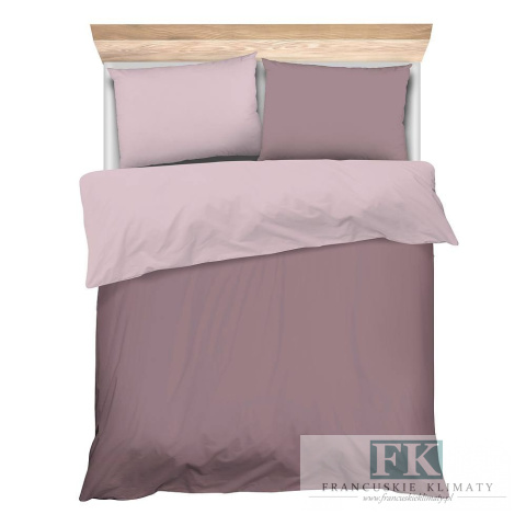 POŚCIEL DWUSTRONNA COLOUR ROSE 220X200 100% BAWEŁNA SATYNOWA