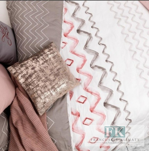 POŚCIEL DWUSTRONNA ZYGZAK 220X200 100% BAWEŁNA SATYNOWA