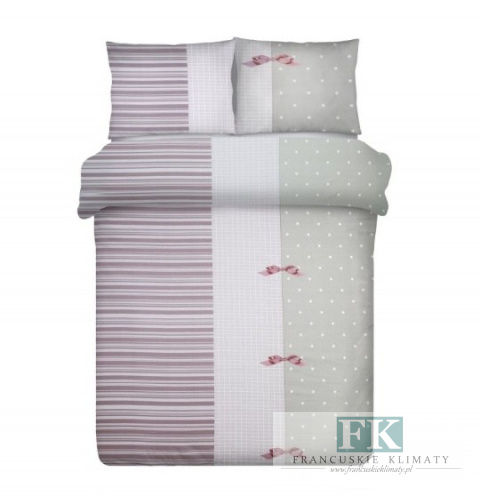 POŚCIEL KOKARDKI 220X200 100% BAWEŁNA SATYNOWA