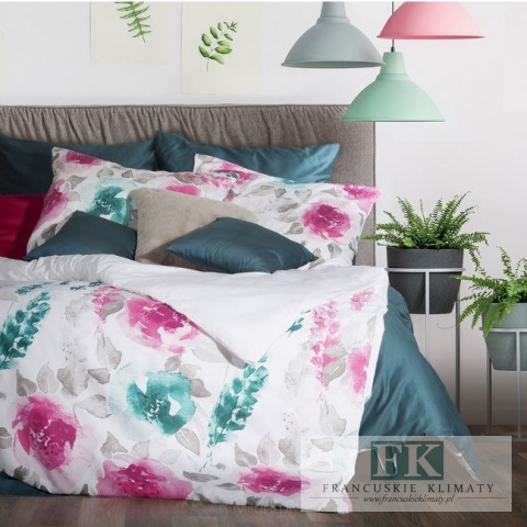 POŚCIEL MALOWANE KWIATY 220X200 100% BAWEŁNA SATYNOWA