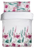 POŚCIEL MALOWANE KWIATY 220X200 100% BAWEŁNA SATYNOWA