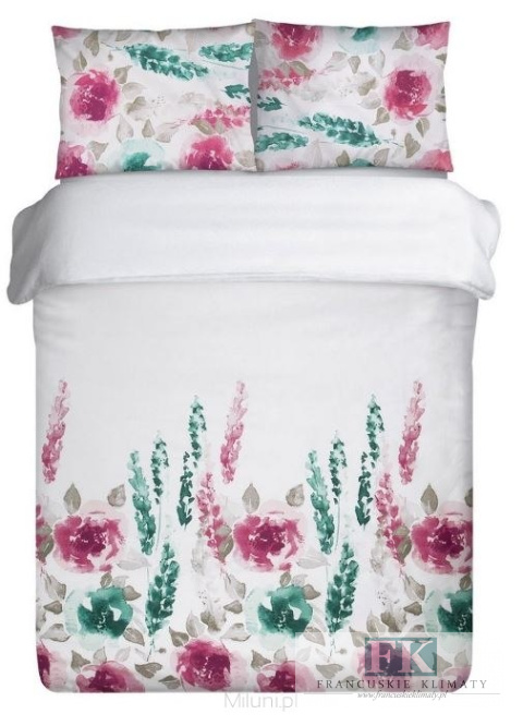POŚCIEL MALOWANE KWIATY 220X200 100% BAWEŁNA SATYNOWA