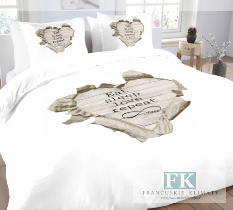 POŚCIEL SERCE 160X200 100% BAWEŁNA POŚCIEL HOLENDERSKA