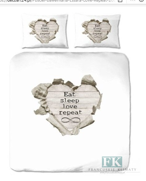 POŚCIEL SERCE 160X200 100% BAWEŁNA POŚCIEL HOLENDERSKA