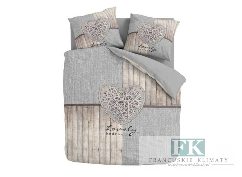 POŚCIEL "WIKLINOWE SERCE" 160X200 100% BAWEŁNA POŚCIEL HOLENDERSKA