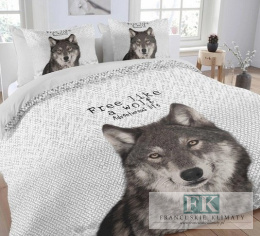 POŚCIEL WILK 160X200 100% BAWEŁNA POŚCIEL HOLENDERSKA