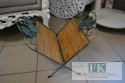 GAZETNIK METAL KUTY RATTAN VINATGE RETRO