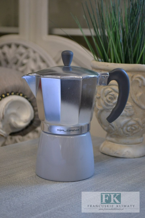 KAWIARKA ZAPARZACZ SILVER&LIGHT GRAY DO ESPRESSO NA 6 FILIŻANEK KAWIARKA ZAPARZACZ SILVER&LIGHT GRAY DO ESPRESSO NA 6 FILIŻANEK