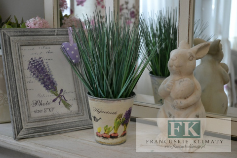 METALOWA OSŁONKA HIACYNT WAZON 10 CM PROWANSJA FRANCJA