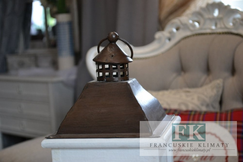 PIĘKNA BIAŁA LATARNIA lampion 45 CM DREWNO SHABBY CHIC PIĘKNA BIAŁA LATARNIA lampion 45 CM DREWNO SHABBY CHIC