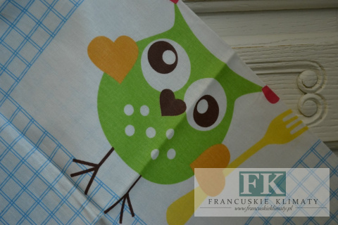 ŚCIERECZKA KUCHENNA 70X40 SOWA NIEBIESKA KRATKA 10%% BAWEŁNA ŚCIERECZKA KUCHENNA 70X40 SOWA NIEBIESKA KRATKA 10%% BAWEŁNA