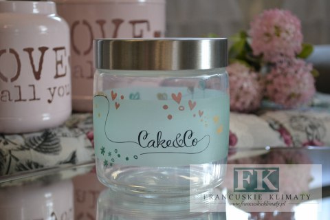 SŁOIK SZKLANY Z POKRYWKĄ CANDY MIĘTA NA SŁODKOŚCI 12 CM