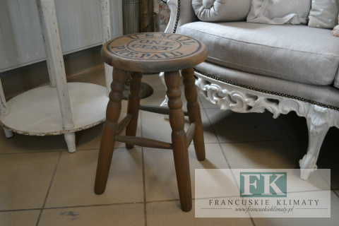 STOŁEK TABORET HOKER BRĄZ DREWNO 45 CM SHABBY CHIC FRANCJA VINATGE RETRO STOŁEK TABORET HOKER BRĄZ DREWNO 45 CM SHABBY CHIC FRANCJA VINATGE RETRO
