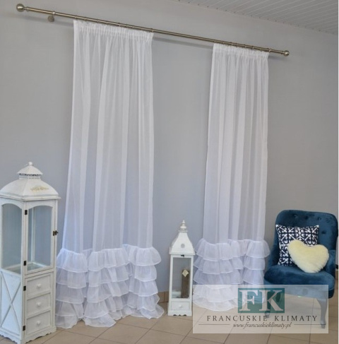 FIRANA/BOK 5 FALBAN BATYST ETAMINA 140X250 PROWANSJA FRANCJA