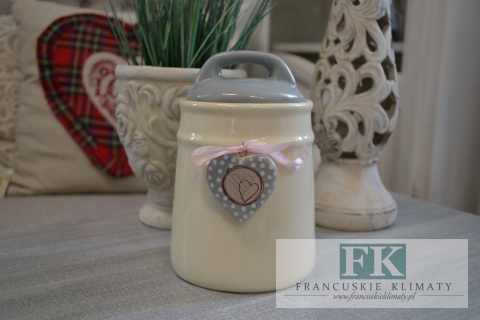 POJEMNIK 18 CM CERAMIKA SERCE FRANCJA KOLEKJCJA SKANDYNAWSKA