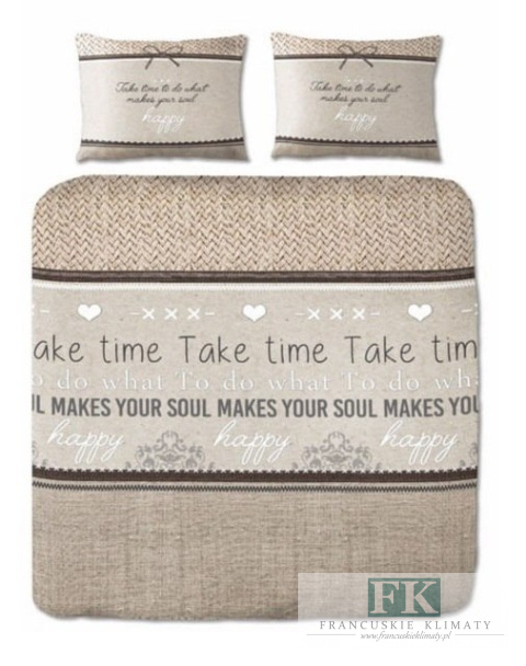 POŚCIEL ANEEZA HOME HAPPY SOUL "TAKE TIME" 160X200 100% BAWEŁNA POŚCIEL HOLENDERSKA