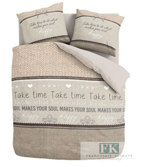 POŚCIEL ANEEZA HOME HAPPY SOUL "TAKE TIME" 160X200 100% BAWEŁNA POŚCIEL HOLENDERSKA