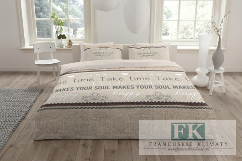 POŚCIEL ANEEZA HOME HAPPY SOUL "TAKE TIME" 160X200 100% BAWEŁNA POŚCIEL HOLENDERSKA
