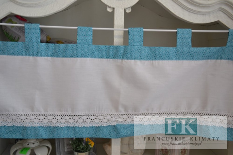 ZAZDROSTKA ZAZDROSKA NA SZELKACH , BAWEŁNA 100% WYS 40 CM , KWIATY TURKUSOWE