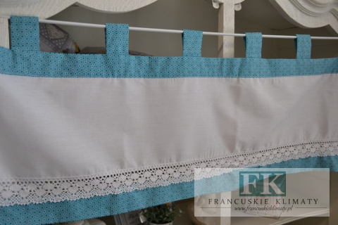 ZAZDROSTKA ZAZDROSKA NA SZELKACH , BAWEŁNA 100% WYS 40 CM , KWIATY TURKUSOWE
