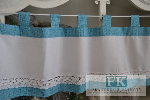 ZAZDROSTKA ZAZDROSKA NA SZELKACH , BAWEŁNA 100% WYS 40 CM , KWIATY TURKUSOWE