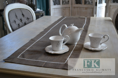 BIEŻNIK DEKORACYJNY 40X140 BRĄZ KLASYCZNY VINTAGE RETRO