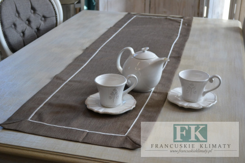 BIEŻNIK DEKORACYJNY 40X140 BRĄZ KLASYCZNY VINTAGE RETRO