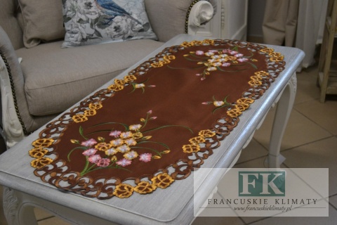 BIEŻNIK DEKORACYJNY 40x90 KWIATY STYL PROWANSALSKI FRANCUSKI VINTAGE RETRO