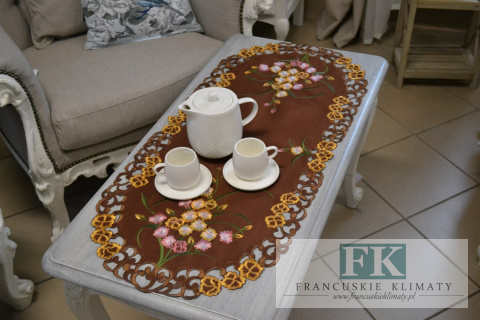 BIEŻNIK DEKORACYJNY 40x90 KWIATY STYL PROWANSALSKI FRANCUSKI VINTAGE RETRO