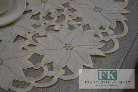 SERWETKA BIEŻNIK HAFTOWANY HAFT DEKORACYJNY fi 40CM PROWANSJA FRANCJA