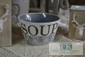 BULIONÓWKA SOUP WYS. 8 CM SZARA styl francuski, shabby, vintage