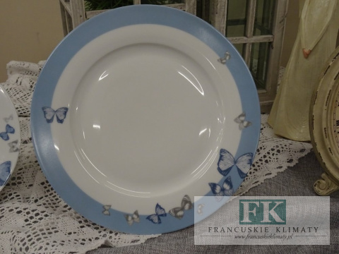 KOLEKCJA MOTYL TALERZ PŁYTKI śr. 27 CM styl francuski, shabby, vintage