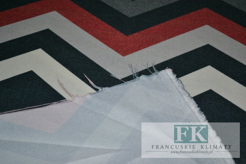 TKANINA ZASŁONOWA OBRUSOWA SZER 140 CM zygzak czerwony