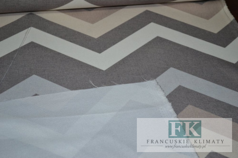 TKANINA ZASŁONOWA OBRUSOWA SZER 140 CM zygzak kremowy