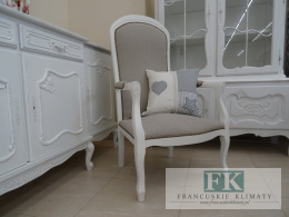 FOTEL LUDWIK MEDALION W STYLU prowansalskim , FRANCUSKIM , SHABBY CHIC , VINTAGE.