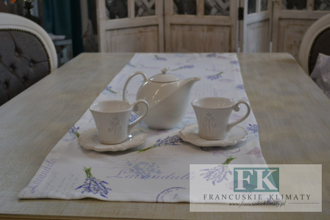 BIEŻNIK DEKORACYJNY LAWENDA 45 X140 STYL PROWANSALSKI FRANCUSKI