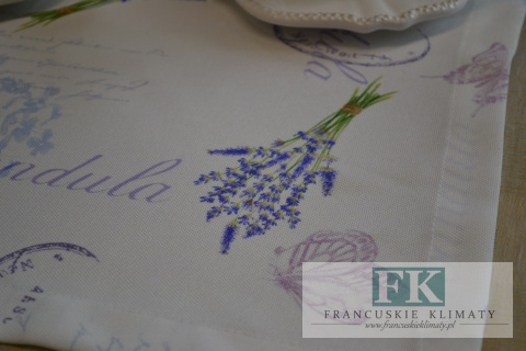 BIEŻNIK DEKORACYJNY LAWENDA 45 X140 STYL PROWANSALSKI FRANCUSKI