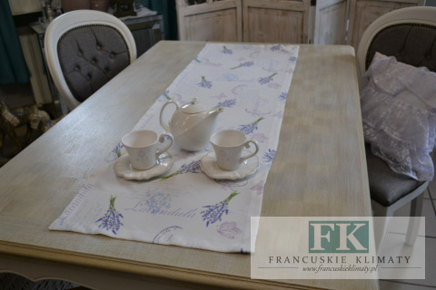 BIEŻNIK DEKORACYJNY LAWENDA 45 X140 STYL PROWANSALSKI FRANCUSKI
