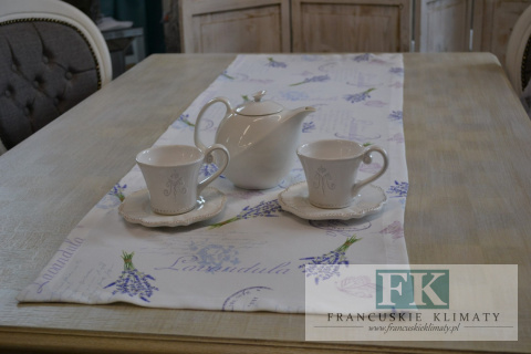 BIEŻNIK DEKORACYJNY LAWENDA 45 X140 STYL PROWANSALSKI FRANCUSKI