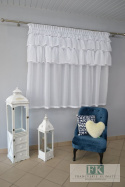 PROWANSJA FIRANA Z FALBANAMI , 3 FALBANY , retro vintage BATYST 300/160 CM