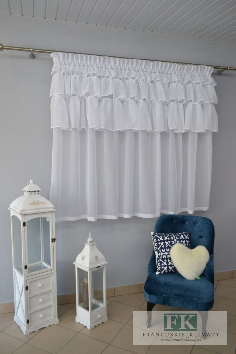 PROWANSJA FIRANA Z FALBANAMI , 3 FALBANY , retro vintage BATYST 300/160 CM