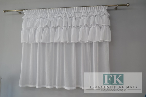 PROWANSJA FIRANA Z FALBANAMI , 3 FALBANY , retro vintage BATYST 300/160 CM