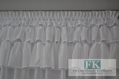 PROWANSJA FIRANA Z FALBANAMI , 3 FALBANY , retro vintage BATYST 300/160 CM