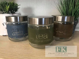 SŁOIK POJEMNIK KUCHENNY SZKLANY TEA NA HERBATĘ