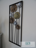 PRZEPIĘKNY METALOWY OBRAZ / DEKORACJA ŚCIENNA AŻUROWA W STYLU PROWANSALSKIM, BOHO, LOFT wys 91 cm