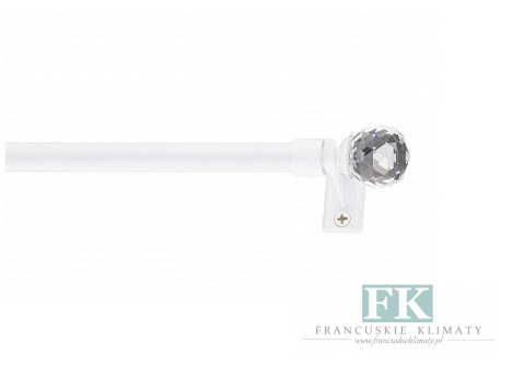 STYLOWY MINI KARNISZ 120-200 CM BIEL na zazdrostkę firankę KRYSZTAŁ CRYSTAL STYLOWY MINI KARNISZ 120-200 CM BIEL na zazdrostkę firankę KRYSZTAŁ CRYSTAL